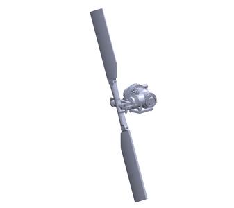 Hughes 500 Helicopter Tail Rotor Assembly 1/24 scale Model