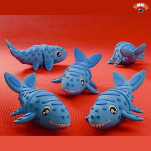 Cute Mosasaurus 🐟🦴| Dinosaur Fidget Clicker | Print-in-Place Toy + Keychain | Multicolor 3MF STL Files