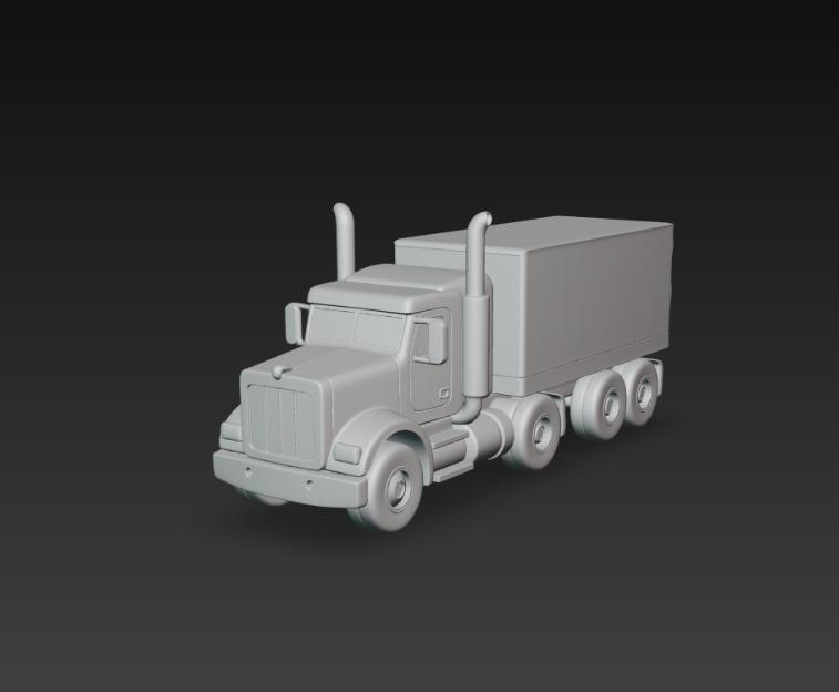 Tractor Trailer - 3D Model Articulated Truck for 3D Printing