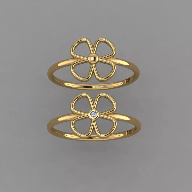 Tiny Flower Ring  3D Flower Ring