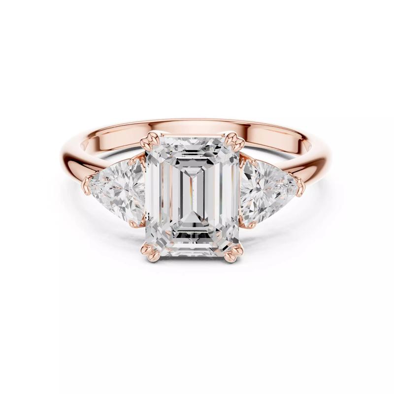 Three Diamond Emerald and Trillion Cut Ring 3DM STL Video