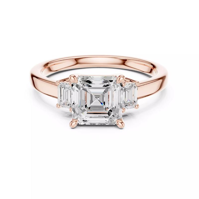 Three Stone Asscher and Emerald Cut Wedding Ring 3DM STL Video