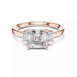 Three Stone Asscher and Emerald Cut Wedding Ring 3DM STL Video