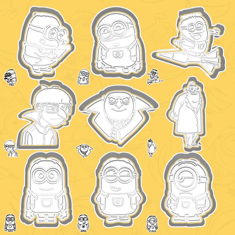 Minions / Despicable Me cookie cutters - Mischief Squad set / bundle - 9 pieces