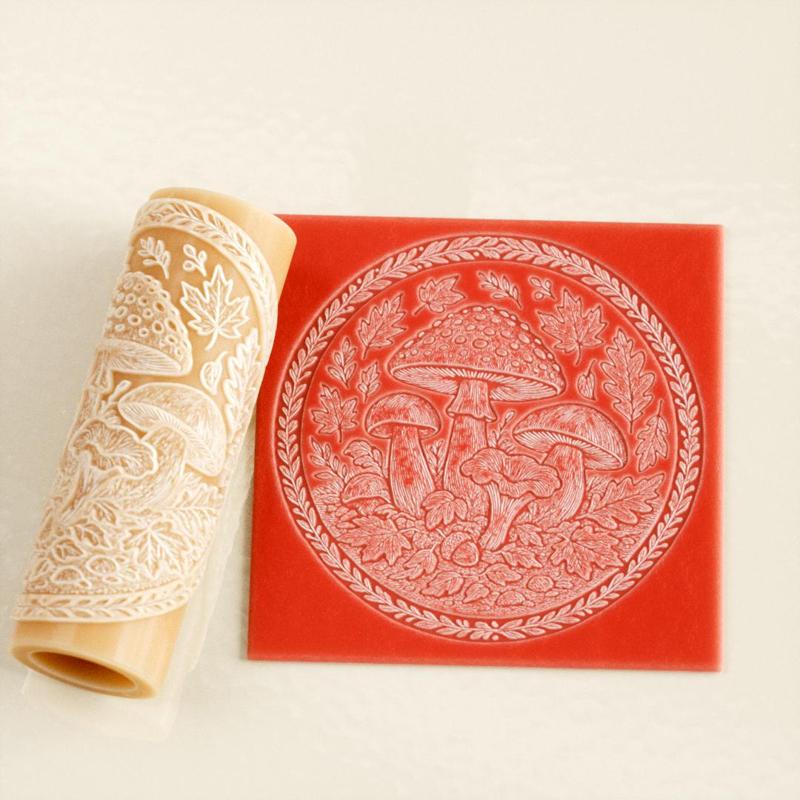 Mushroom Garden Texture Roller STL File – Forest Clay Tool for Pottery & Ceramics