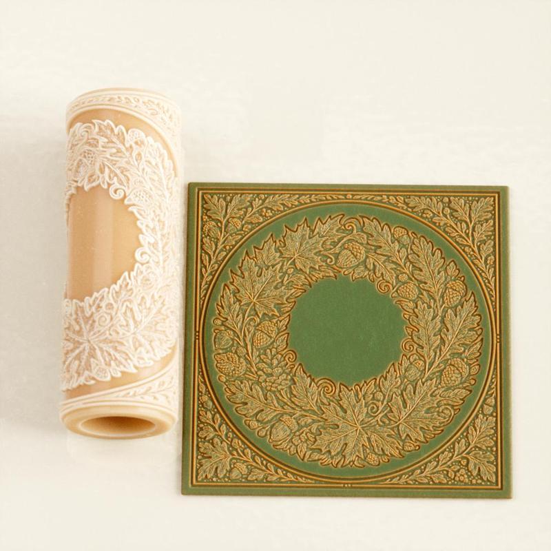 Falling Leaves Wreath Texture Roller STL File – Autumn Clay Tool for Pottery & Ceramics