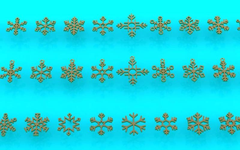 No gem symmetric snowflakes pack 20 pendants 20 stud earrings