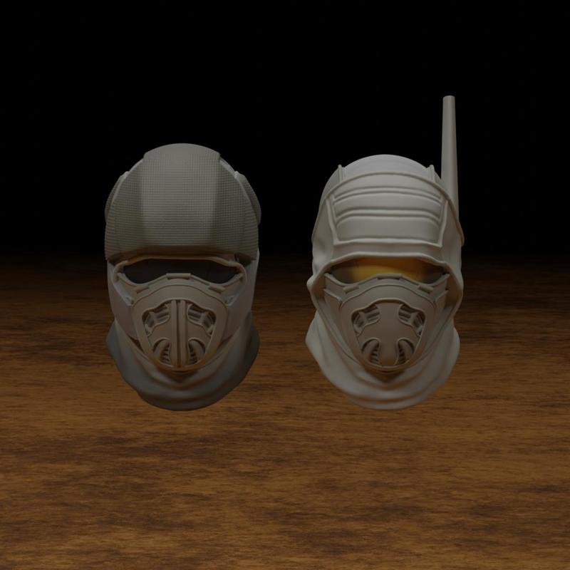 Dune Fedaykin and Fremen soldier headsculpts