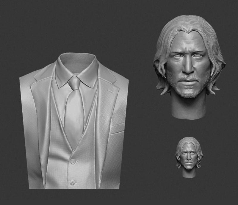 1/6 1/12 John Wick Keanu Reeves bust headsculpt