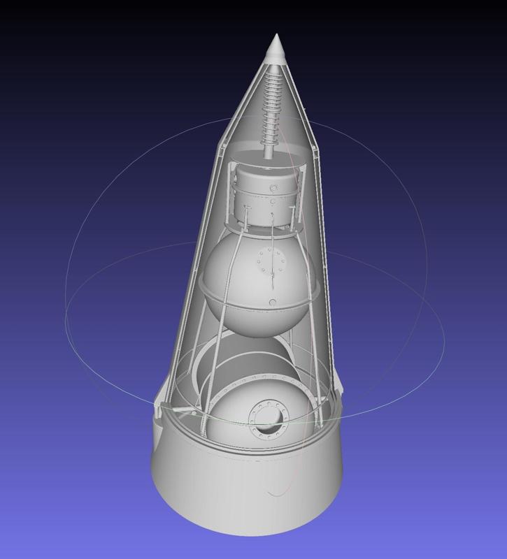 Sputnik 2 Laika Capsule Cutaway And Assembly Printable Model