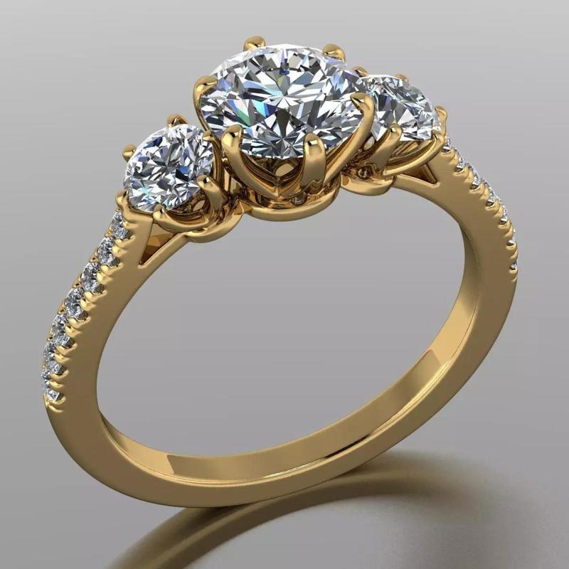 AG 2300 Three-Stone Diamond Ring