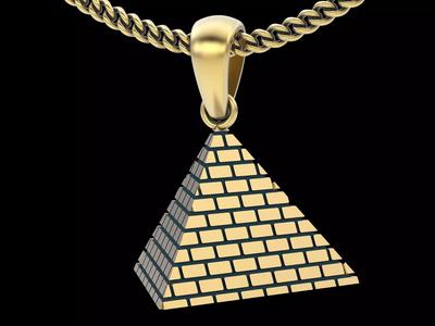 Pyramid pendant  gold  printable jewelry 3D model