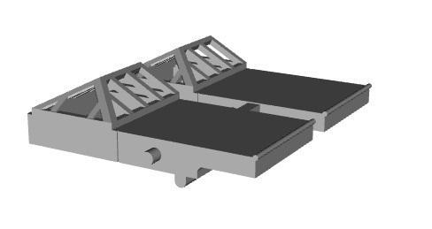 Art Deco Station Platform 17.5mm roof half skylight sections 1/148 scale