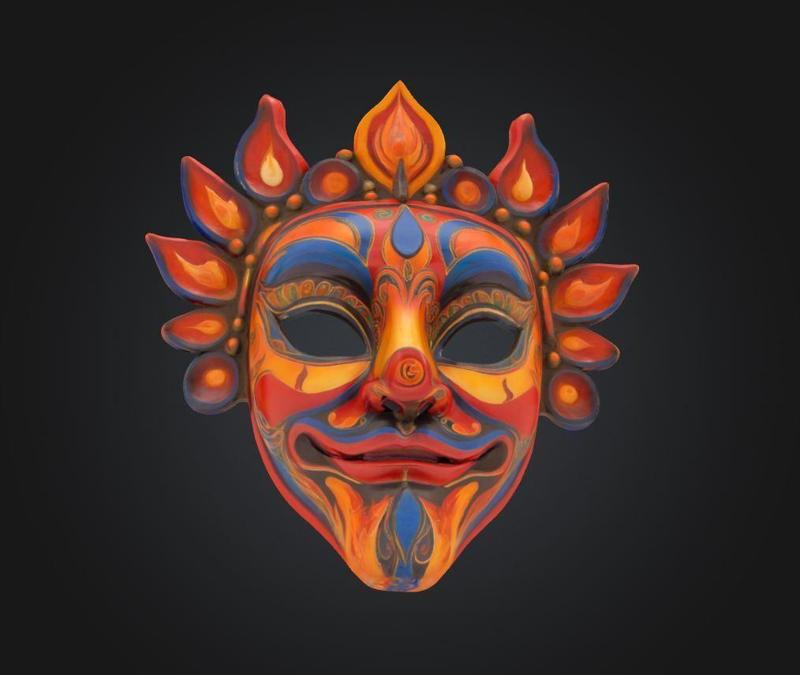Cosplay Indian Face Mask - Prom Indian Embroidered Mask