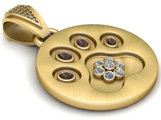 Gold Emerald Diamond Pendant