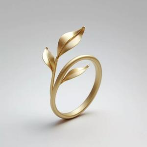 Spring Sprout  Minimalist Gold Leaf Ring