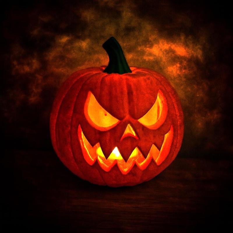 Spooky Halloween Carved Pumpkin Jack O Lantern LED Tealight Candle Lamp Tea Light Holder