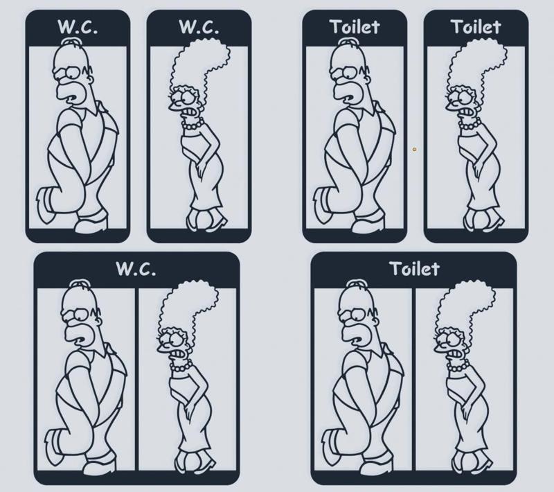 Simpsons Bathroom Signs