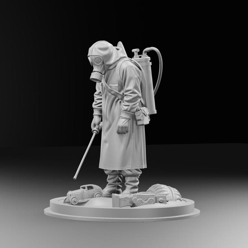 Chernobyl Liquidator 3D Printable Statue (136mm)