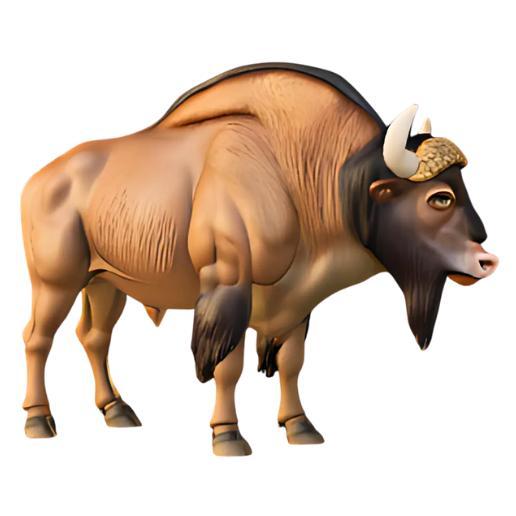 Whimsical Cartoon Bison