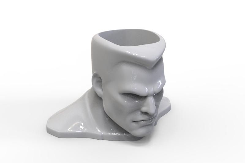 Colossus Bust Pencil Holder STL 3MF PLY OBJ