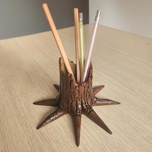 tree root pencil holder