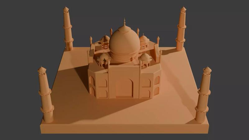 3D Printable Taj Mahal Model - Iconic Architectural Masterpiece