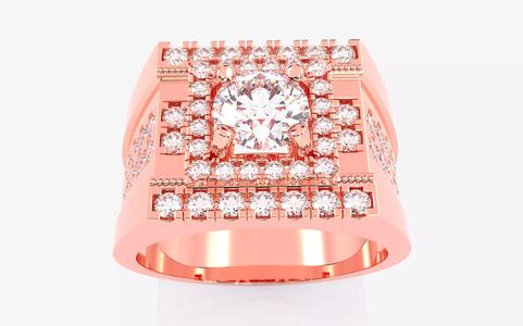 Mens Solitaire Ring 3dm stl renders details