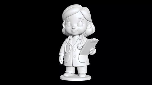 Cartoon Doctor Girl 3D Printable