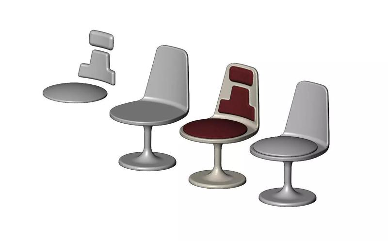 Miniature round plastic chair mockup prop