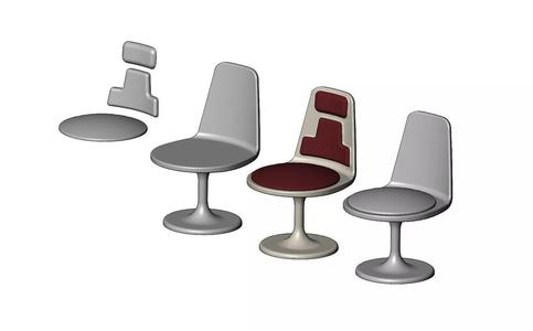 Miniature round plastic chair mockup prop