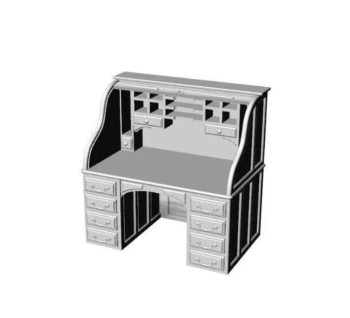 Dolls House Miniature Edwardian Rolltop Writing Desk 12th Scale