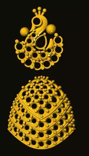 jumka gold peacock earring