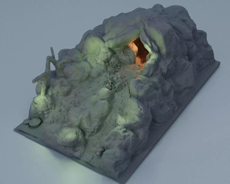 Troll Cave Tabletop Terrain 28 mm