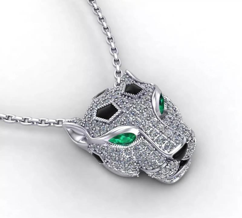 Panther head full diamonds pendant