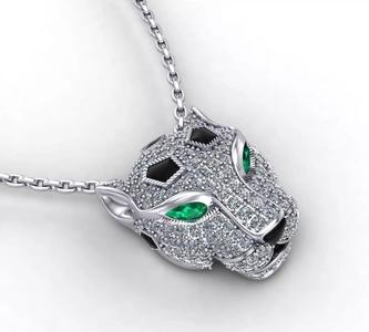 Panther head full diamonds pendant