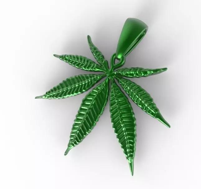 cannabis marijuana leaf pendant