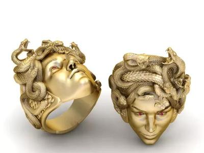 Gorgon Medusa Ring 3D Printable Jewelry Model