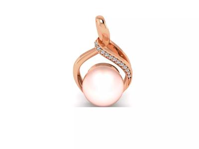 Women pearl pendant 3dm render detail