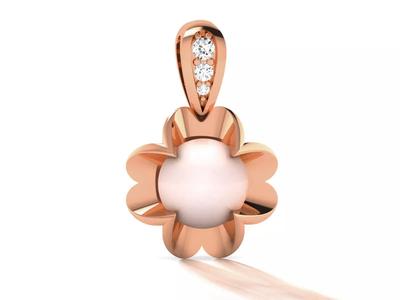 Women pearl pendant 3dm render detail