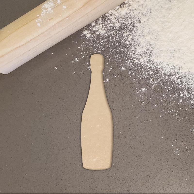 Champagne Bottle Silhouette Cookie Cutters Multiple Sizes