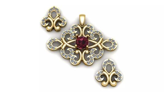 Women Fashion Diamond Pendant 3d Printable Model