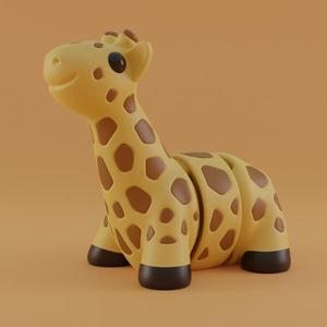 Adorable Articulated Giraffe - Print-in-Place Animal Figurine