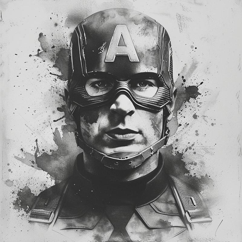 Hueforge Captain america black and white