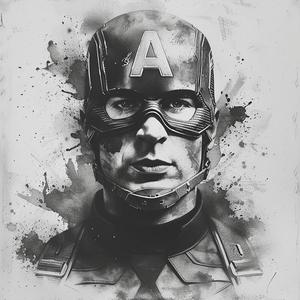 Hueforge Captain america black and white