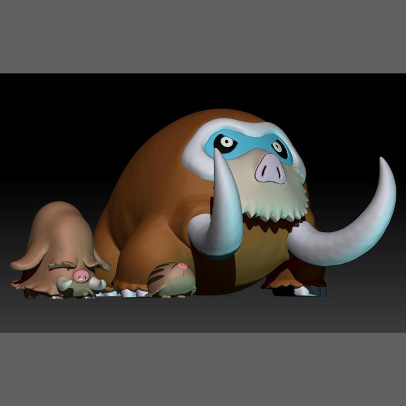 Pokemon Swinub Piloswine Mamoswine