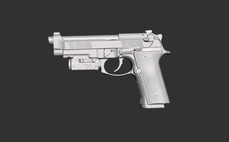 Beretta M9A4 Trustfire GM23 Real Size 3d Scan Gun Mold