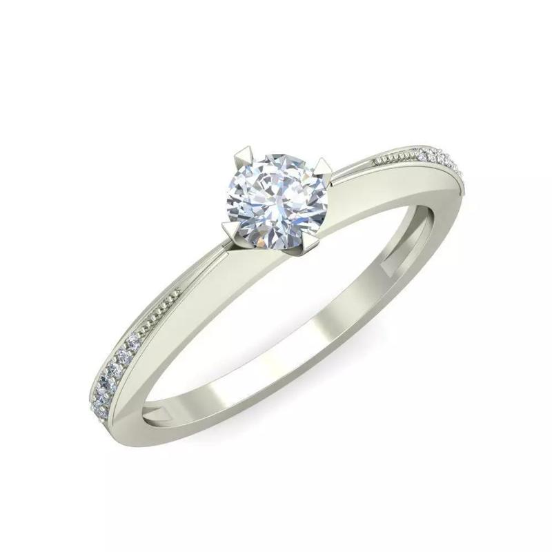 Side Stone Moissanite Engagement Ring