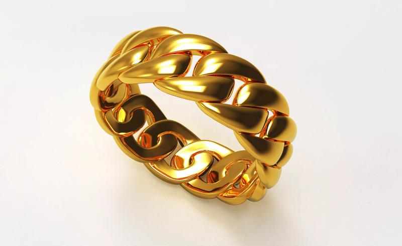 5 Size Gold Ring Cuban