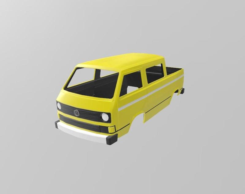 VOLKSWAGEN T3 BUS DOUBLE CAB TRUCK 1:24 & 1:25 SCALE